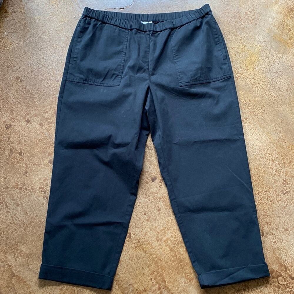 J. jill black relaxed fit‎ elastic waist cropped ankle stretch pants